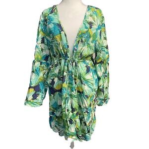 Islander Womens‎ Shirt Blouse Tunic Beach Coverup Size Extra Large Green